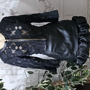 House Of CB Vegan Leather Ruffle Mini Skirt Medium